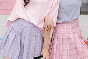 粉色和蓝色衣服搭配 容错率高 更显活泼俏皮