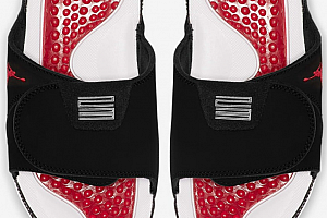 全新 Jordan Hydro 11拖鞋正式上架!黑红 AJ11 元素加持 拖鞋也够帅!